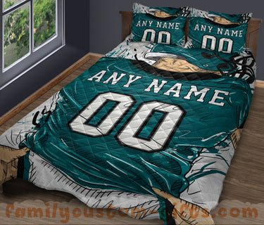 Custom Quilt Sets Philadelphia Jersey Personalized Football Premium Quilt Bedding for Men Women